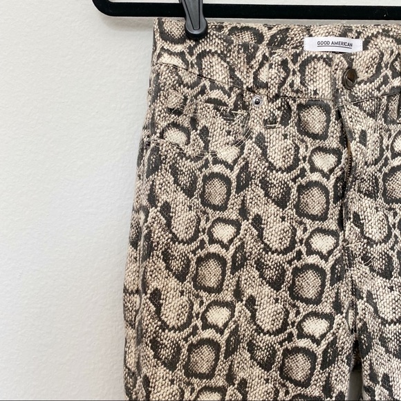 Good American Good Legs Skinny Jeans Snakeskin Print High Waist Stretch Size 4 - Picture 6 of 11